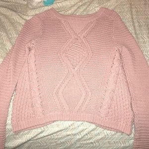 Light pink sweater, very cute and comfy!
